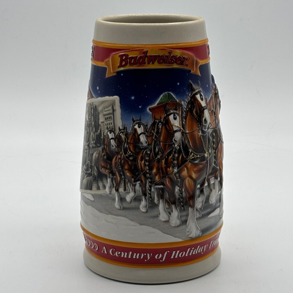 1999 Budweiser A Century of Tradition CS389 Holiday Clydesdale Beer Stein - Picture 5 of 6